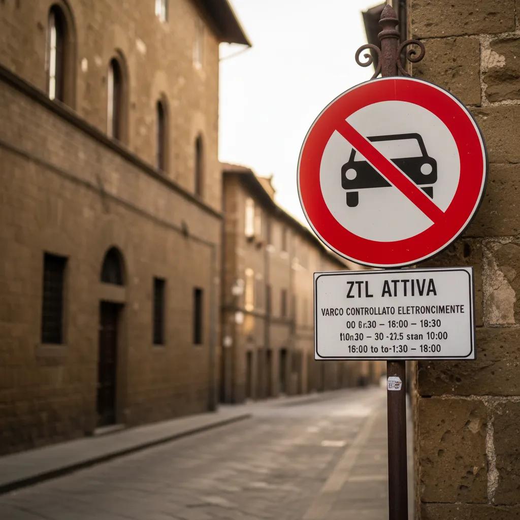 Panneau ZTL zona a traffico limitato dans une ville italienne