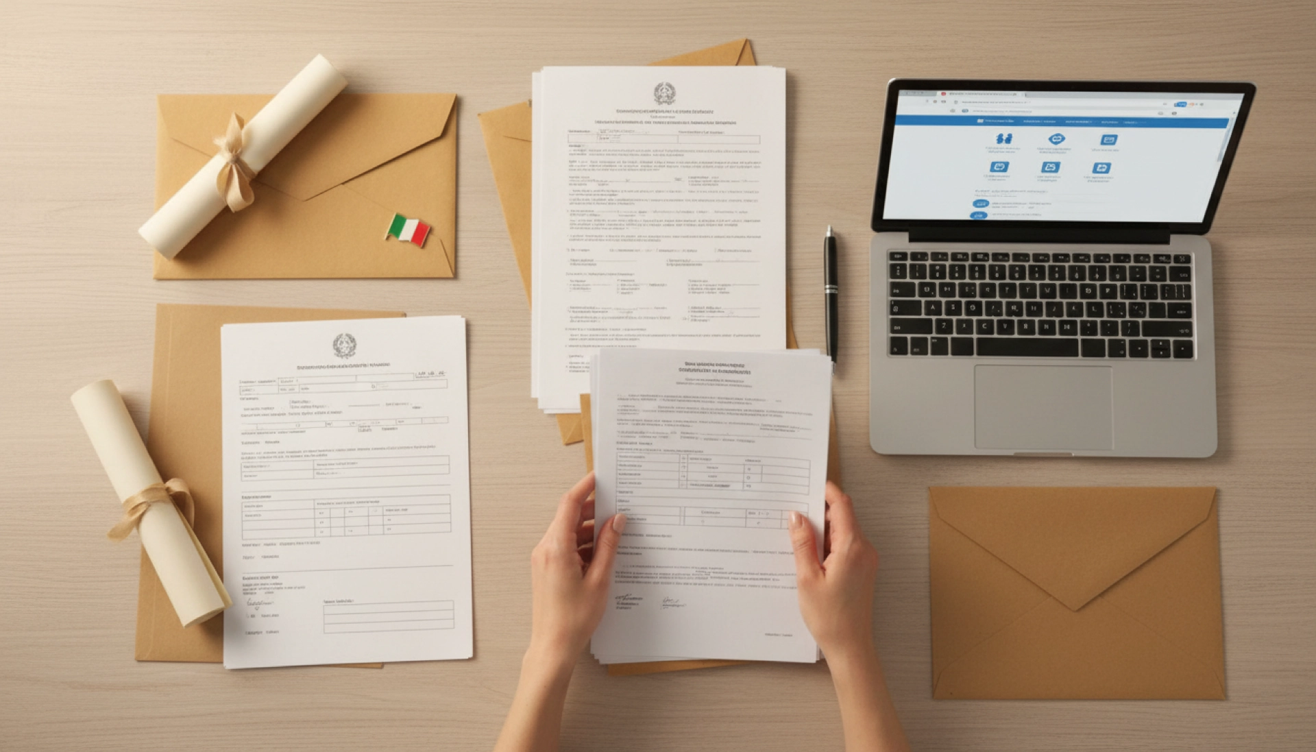 Elena, expatriée française en Italie, réunit les documents pour sa demande d'équivalence de diplôme