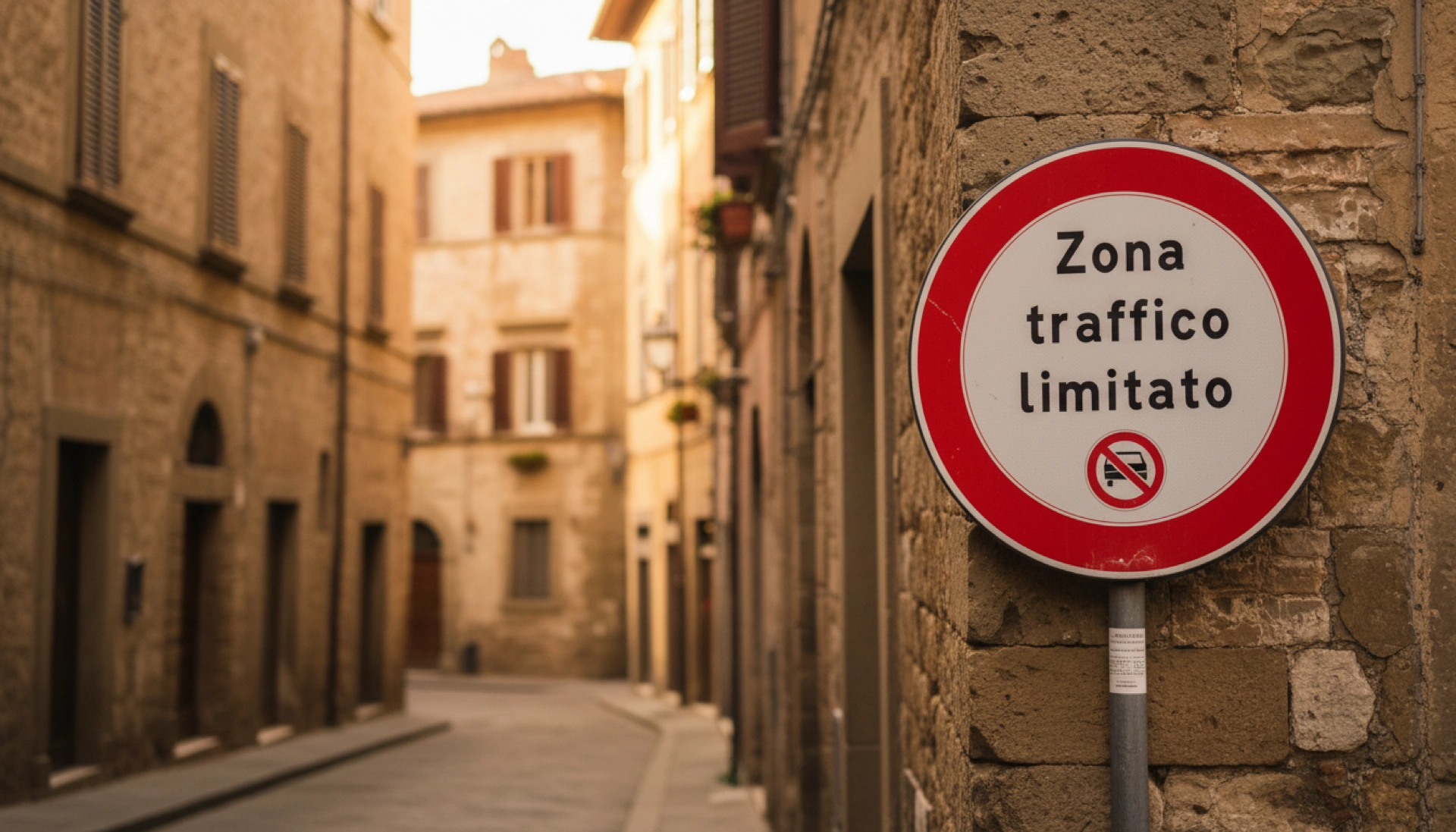 panneau ZTL zona traffico limitato en Italie - amende voiture location centre historique