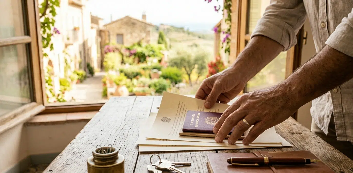 Documents submitted to register residence in Italy at the town hall