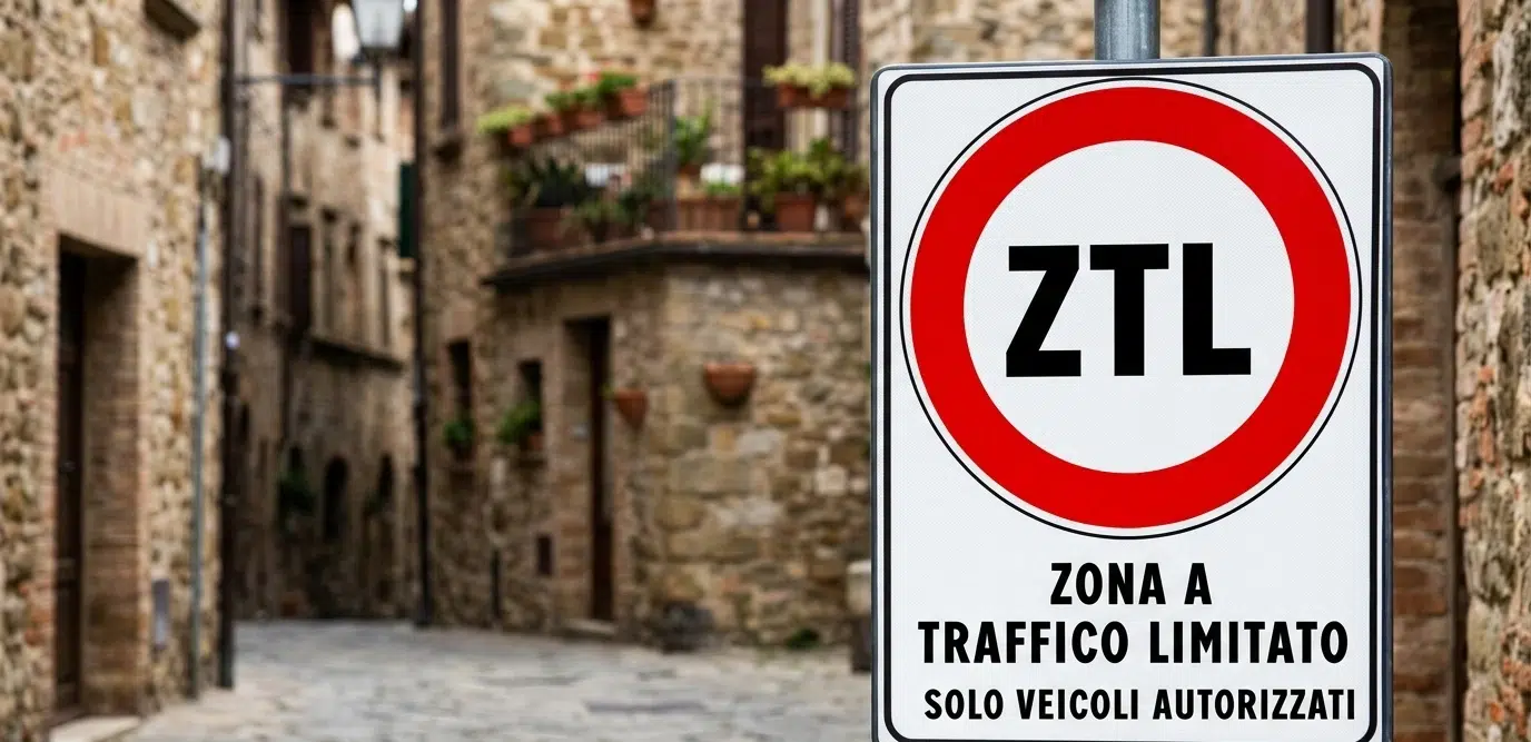 ZTL sign in Tuscany – Zona a Traffico Limitato