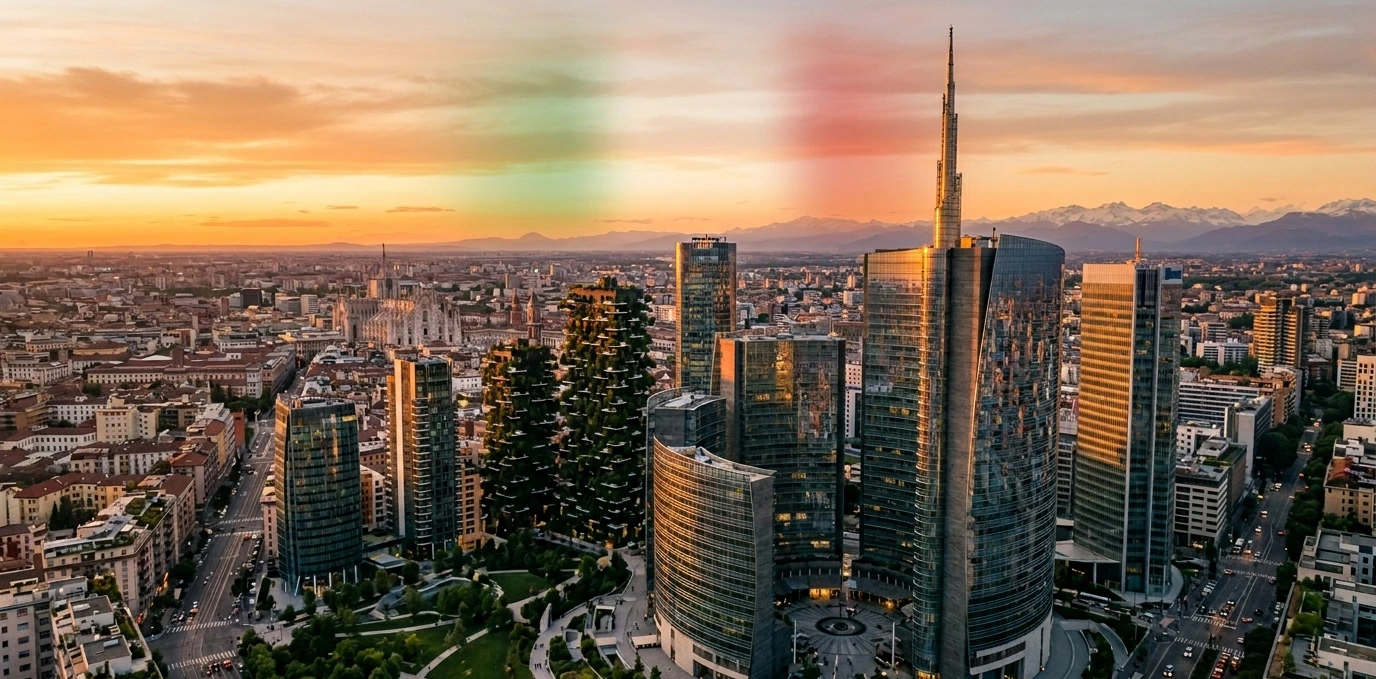 Milan — Quartier financier de Porta Nuova, économie italienne